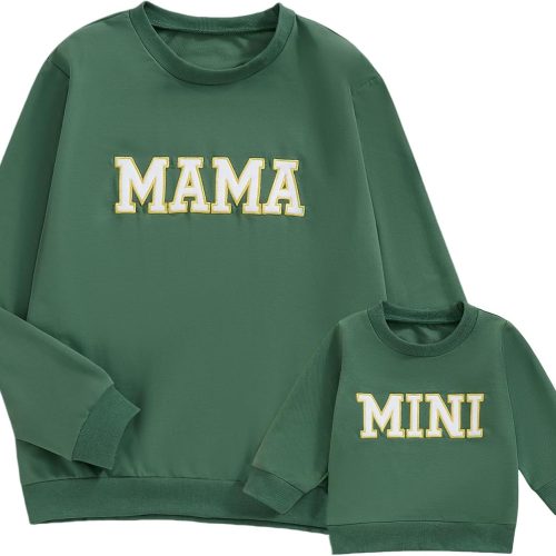 Family Matching Apparel: Letter-Print Crewneck Sweatshirts – Long-Sleeve Tops & Babywear