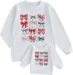 Family Matching Sets: Christmas Sweatshirts, Long-Sleeve Crew Neck Pullovers with Letter Embroidery