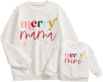 Matching Family Outfits: Christmas Family Sweaters, Letter-Print Christmas Sweatshirts