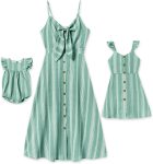 Family Matching Sets: Matching Dresses — Spaghetti Strap, Striped Print (Summer Style) Casual-Style Dresses