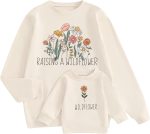 Family Matching Apparel: Long-Sleeve Crewneck Pullovers – Patterned Family Sweatshirts (Mom & Baby Sets)