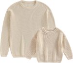 Matching Family Sweaters: Long-Sleeve Crew Neck Pullover Knitwear