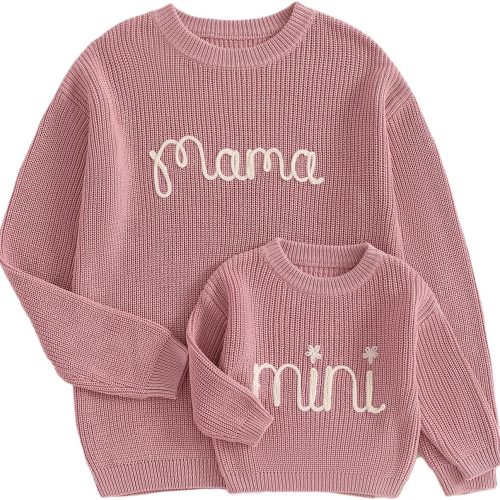 Family Sweaters: Matching Family Apparel – Long-Sleeve Knit Pullovers (Mom & Baby Sets)