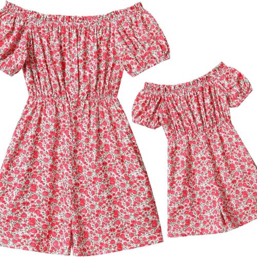 Family Look: Floral Off-Shoulder Romper — Matching Summer Family Style